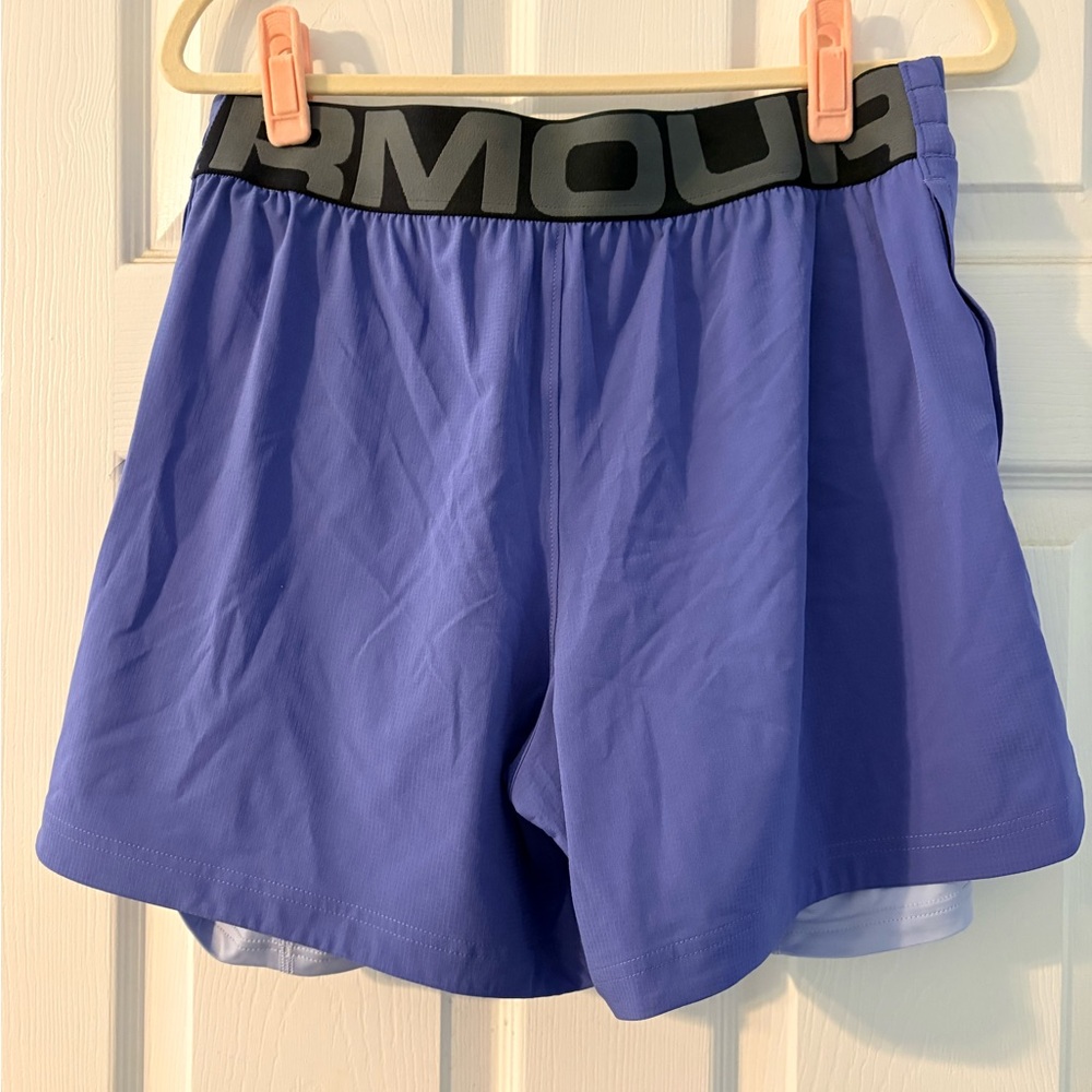 Under Armour Mens 2in1 Cornflower Blue Vanish Elevated Athletic Shorts Sz L NWT - Picture 2 of 4